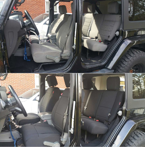 Complete Neoprene Front & Rear Seat Covers for 2013-2017 Jeep Wrangler Unlimited - Picture 9 of 11