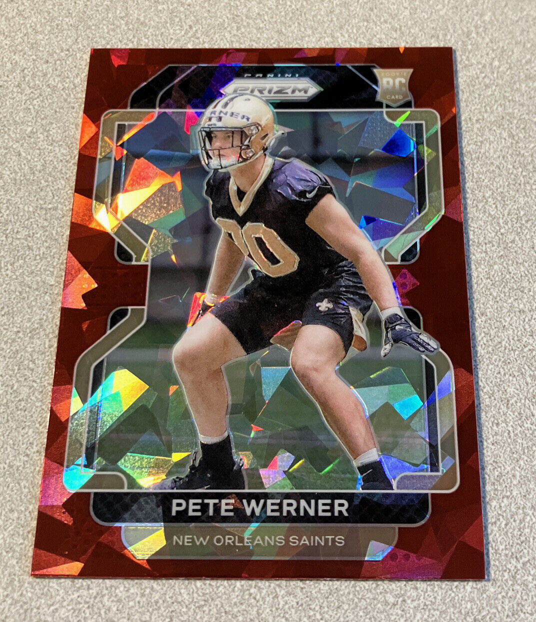 2021 Panini Prizm RC Red Ice Prizm #391 Pete Werner Saints