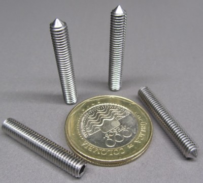 18-8 (A2) Stainless Steel Set Screws, Cone Point, M5 x 0.80 x 30 mm L 10 pcs