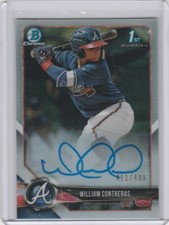 2018 Bowman Chrome Autograph WILLIAM CONTRERAS Refractor 1st Auto /499 #BCPA-WCO