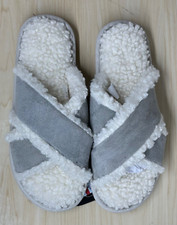 Alfani Cross-band Sherpa Suede Women's Slippers XL 11-12