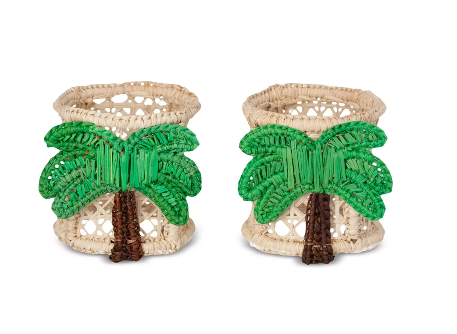 Mercedes Salazar Palmeras Raffia Napkin Rings Set of 2