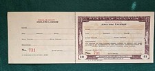 1941 Unused Nevada State Douglas County Anglers License Emaculate Condition Fish