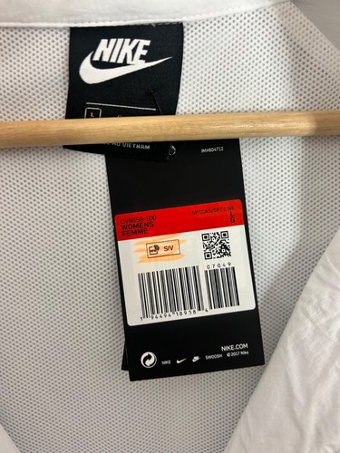 Nike, Women's White + Black Tick Loose Fit Windbreaker, Size Large - Brand New - Picture 2 of 7