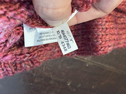 American Eagle Women's Pink Wool Blend 3/4 Sleeve Mock Neck Sweater Size Medium - Picture 8 of 8