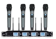 4x100 Channel Professional 4-Channel UHF Wireless Handheld Microphone System