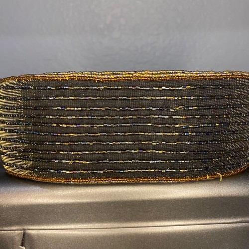 Retro Vintage Beaded Embroidered Art Deco Collectible Purse w/ Handle & Strap - Picture 9 of 14