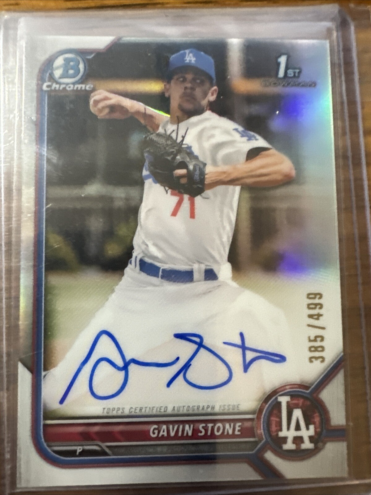 2022 1st Bowman Chrome /499 Gavin Stone Refractor Auto #CPA-GS - LAD Rookie
