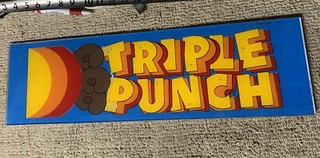 22 3/8-6.5” ORIGINAL Triple Punch PLEXI sign marquee ARCADE  GAME PART C18