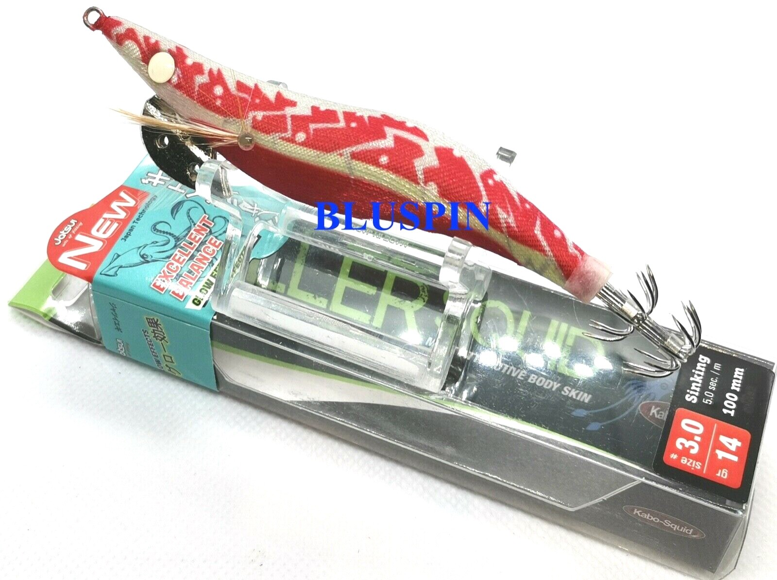 SEPPIARA JATSUI KABO KILLER  SQUID ULTIMATE SQUID JIG EGI 3.0 COL: RDWL