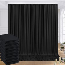 40ftx8ft Wrinkle Free Black Backdrop Curtains for Parties, 8 Panels 5 8ft Sof...