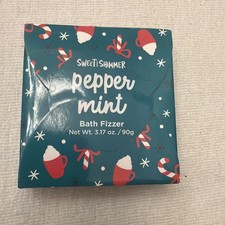NEW Holiday BATH FIZZER Sweet  Shimmer  1 Peppermint 3.17 oz Stocking Stuffer 