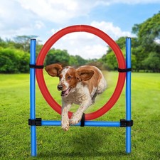 Dog Agility Jump Ring Obstacle Excercise Pole Set Obedience Training Equipment