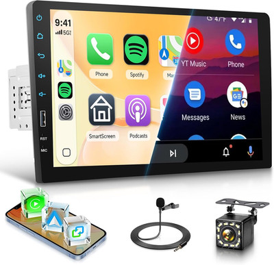 9 Inch Wireless Carplay Single Din Car Stereo,1080P Single Din Touch Screen Radi
