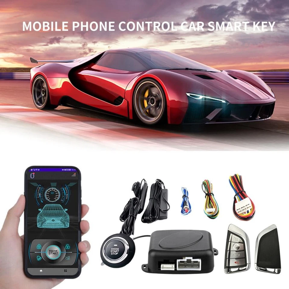 Car SUV Keyless Entry Engine Start Alarm System Push Remote Starter Stop Kits Foto 2 de 4