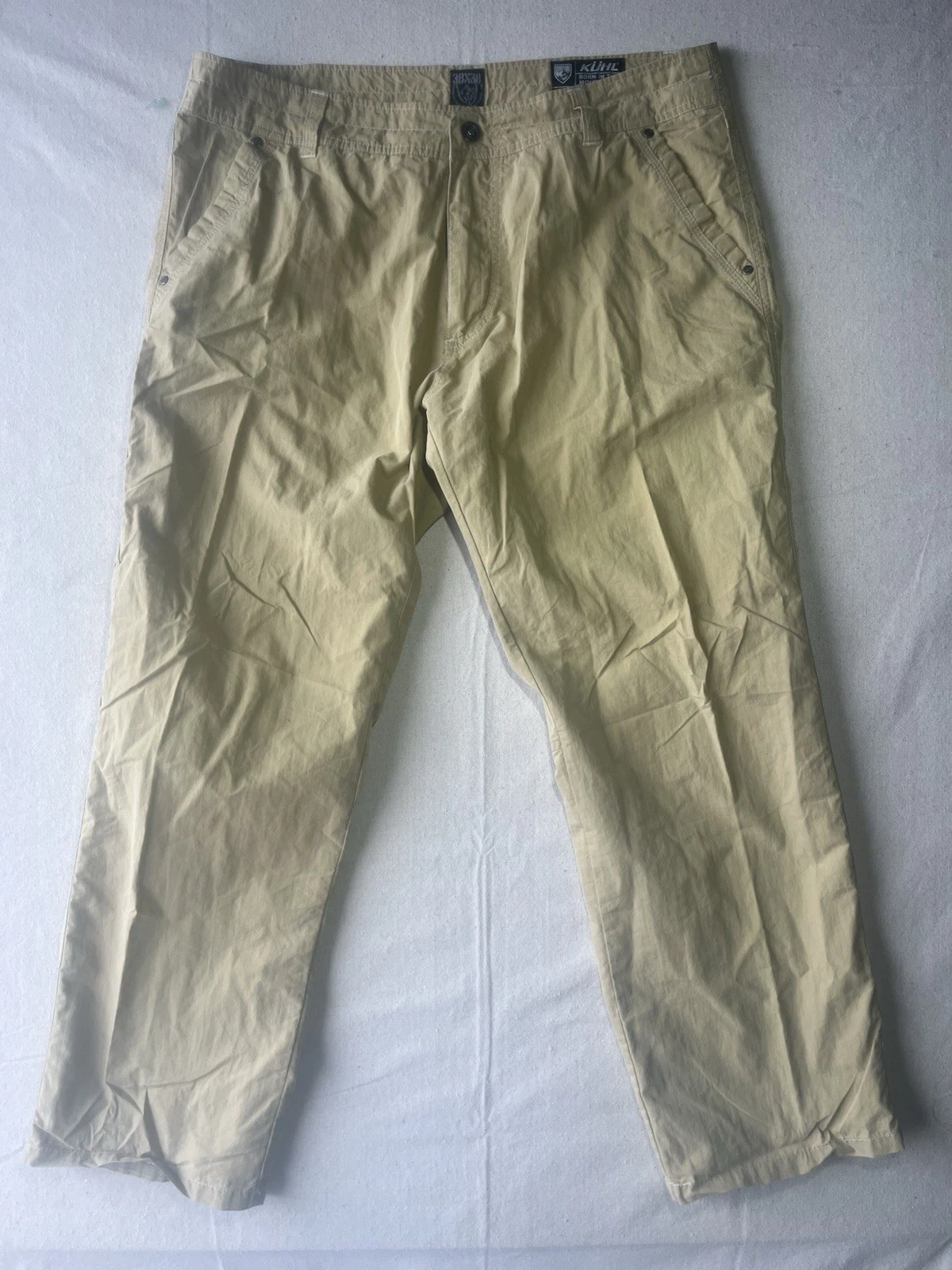 Kuhl Rydr Khaki Tan Outdoor Hiking Utility Pants Mens 38x30 Cotton Blend