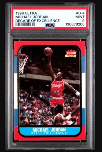 1996 Fleer ULTRA Decade Dominance #U-4 MICHAEL JORDAN PSA 9 Mint Card🐐🏀🏆