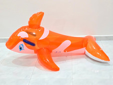 Thailand Nahnam Semi-Transparent Orange Dolphin Inflatable Ride On Swim Float