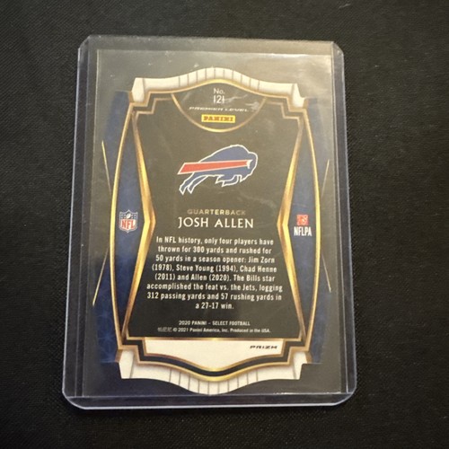 2020 Panini Select - Premier Level Josh Allen #121 Blue Prizm Die-Cut PWE - Foto 2 di 2