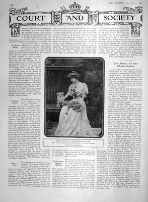 Original Old Antique Print 1907 Evelyn Cavendish-Bentinck Prince Fushimi Horse