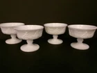 vtg 4 white milk glasss Indiana Glass Colony Grape Harvest sherbert/dessert cups