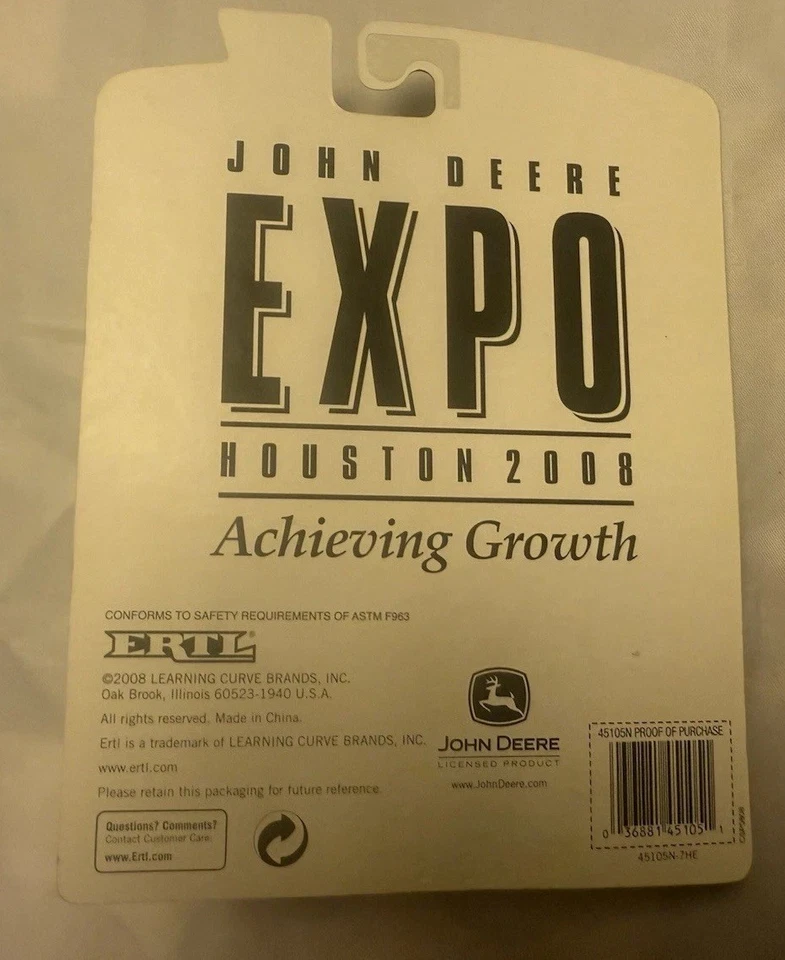 Дизельный трактор John Deere 730 Gold Chase 2008 Houston Expo от Ertl масштаб 1:64 - Изображение 2 из 4