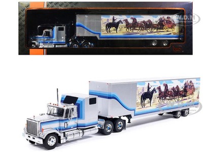 1980 GMC GENERAL W/SLEEPER & TRAILER SILVER 1/43 DIECAST MODEL BY IXO TTR03922