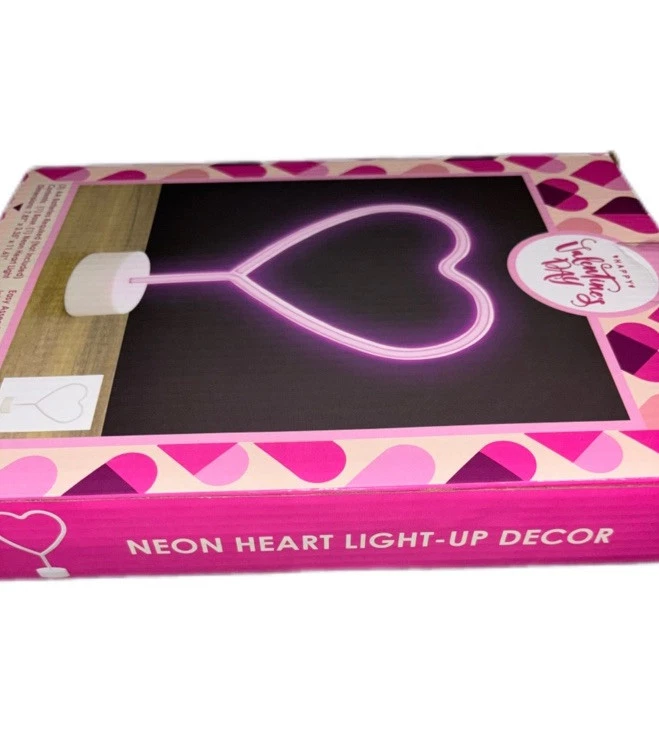Lámpara de Escritorio Rosa Neón Corazón Iluminado Decoración Día de San Valentín Foto 2 de 2