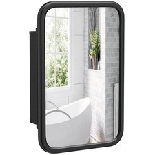HOMCOM Bathroom Wall Cabinet with Mirror Black