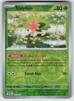 Shaymin 010/182 Uncommon Destined Rivals Pokemon Reverse Holo Near Mint