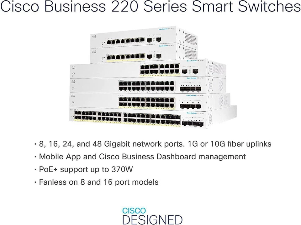 Cisco Business CBS220-24T-4G Smart Switch | 24 Port GE | 4x1G SFP | 3-Year - Image 3 of 4