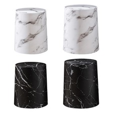 Papelera con patrón de mármol con cubierta giratoria doble capa elegante multiusos