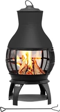 Fire Pit Wood Burning Chiminea Outside Fireplace Patio Small Firepit