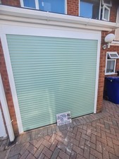 77mm Electric Roller Garage Door Chartwell Green White Frame | Supply & Fit