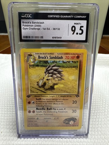 Brock's Sandslash (1st Edition) graded CGC 9.5 for sale on eBay