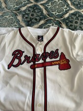 Vtg Majestic Atlanta Braves Brian McCann #16 White MLB Retro Jersey Mens Medium