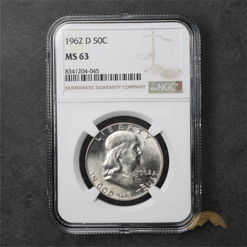 1962-D Franklin Silver Half Dollar 50c - NGC MS63 - Denver