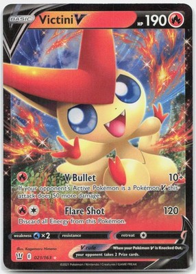 Victini V 021/163 Holo V Rare Battle Styles Pokemon Near Mint