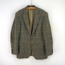 Barbour Tweed Jacket Mens 38R Green Moon Check Country Hacking Sports Blazer
