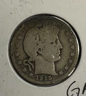1915-D Barber 90% Silver Quarter 25c US Coin