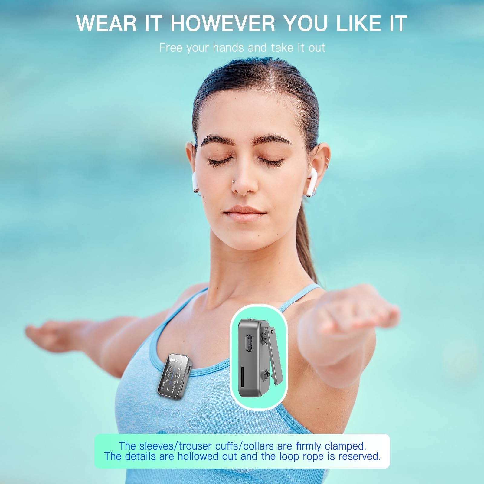 MP3 Player with Bluetooth,Portable Digital Lossless 32G Music Player with Bui...