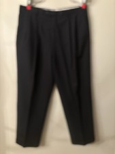 Lauren Ralph Lauren Mens 38x30 Black Pleated Cuffed Wool Pants Trousers