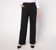 Joan Rivers Classics Collection Regular Pull-On Ponte Trouser Pants Black 1X New