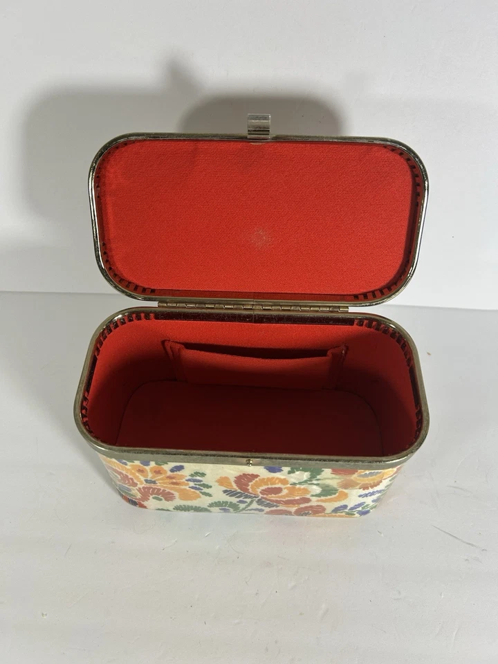 Bolso Cartera Rockabilly Pin Up Vintage Años 60 Mango Floral Caja Foto 4 de 4