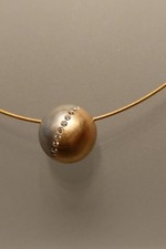 BUNZ Anhänger Kugel in Platin Rotgold+Brillanten, 15mm Zertifikat+Verpackung