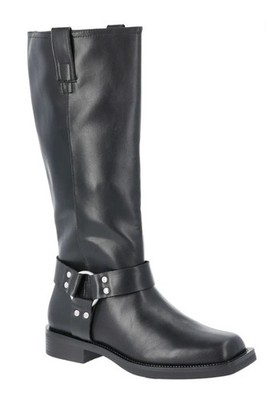 Time and Tru Women s Faux Leather Tall Moto Harness Boots Size: 11 New with Tags