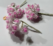 Small Light and Dark Pink Faux Silk Roses - Korea - Vintage