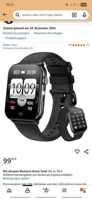 NEU OVP Yxtel Schwarze Smartwatch S9 NP 100 