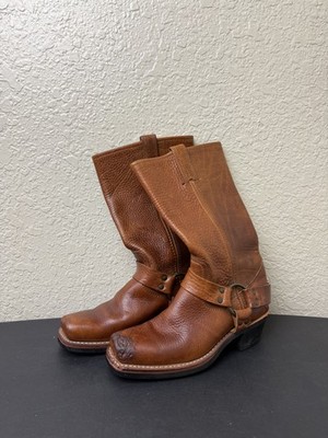 Frye 700 Buckle Harness Square Toe Moto Boots Women's 6.5 M Leather Distressed