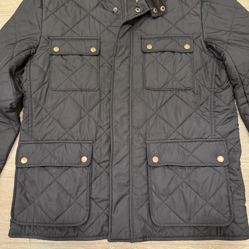 J Crew куртка черная мужская L выстеганная сарая Chore вельветовое пальто на молнии кнопка - Изображение 4 из 4